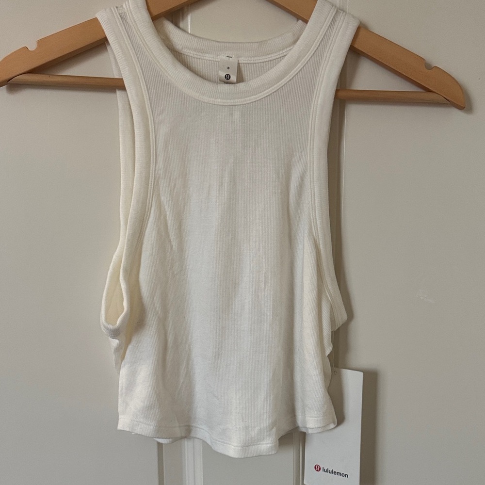 lululemon athletica White Ribbed Tank Top